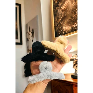 Kadın Peluş Model 3 Adet Büyük Boy 14 cm Mandal Toka Seti