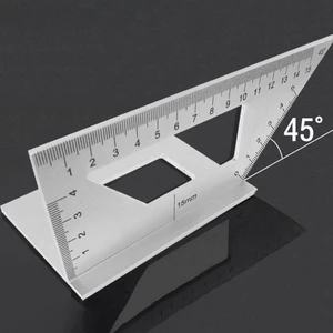 Çok Fonksiyonlu Kare 45 + 90 Derece Ölçer Açı Cetveli T Şekilli Ölçüm Ağaç Işleme Cetveli Aracı (Yurt Dışından)