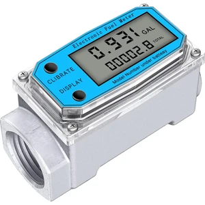 Dijital Türbin Su Akış Ölçer Npt Sayacı ve Fnpt Dişli Dijital LCD Ekran Gaz Yağı Yakıt Akış Ölçer (1 Inç) (Yurt Dışından)
