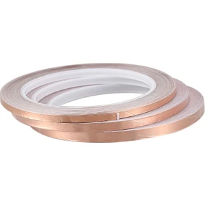 3 Adet 20 Metre Tek Taraflı Iletken Bakır Folyo Bant Şerit Yapıştırıcı Emi Koruyucu Isıya Dayanıklı Bant (4mm/5mm/6mm) (Yurt Dışından)