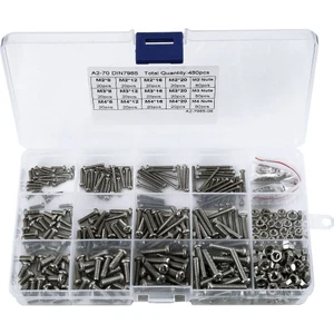 480 Adet/takım M2 M2.5 M3 DIN7985 GB818 Çelik Gömme Tava Başlı Vidalar Vidalar Çeşitler Kiti HW028 (Yurt Dışından)