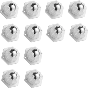 Küçük Ev Aletleri Için Mini Tekerlekler, Kendinden Yapışkanlı Tekerlekler, Paslanmaz Çelik Makaralar (12 Parça, Beyaz) (Yurt Dışından)