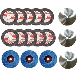 16 Adet 75X10MM Açı Taşlama Çark Seti Ahşap Metal Kesme Diski Hss Karbür Parlatma Levha 12V Mini Açı Öğütücü (Yurt Dışından)