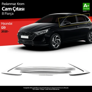 Hyundai i20 Krom Cam Çıtası 8 Prç. 2020 Üzeri A+ Kalite