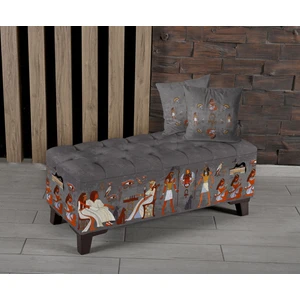 Armi Puf Ramses Desenli Sandıklı Puf +2 Kırlent (Kasım Fırsatı)