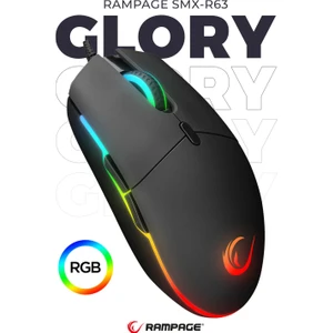 Rampage Smx-r63 Glory Örgü Kablolu Usb Rgb Mouse 6400dpi Rgb Ledli Işıklı Makrolu Gaming Oyuncu Mouse
