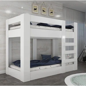 90X190 Yatak Uyumlu Beyaz Mdf Genç Ranza- MR47-1