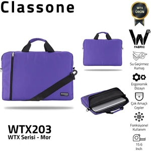 WTX203 Wtxpro  Serisi 15.6 Inch Uyumlu Su Geçirmez Kumaş Macbook, Laptop , Notebook Sırt Çantası- Mor
