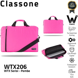 WTX206 Wtxpro  Serisi 15.6 Inch Uyumlu Su Geçirmez Kumaş Macbook, Laptop , Notebook Sırt Çantası- Pembe