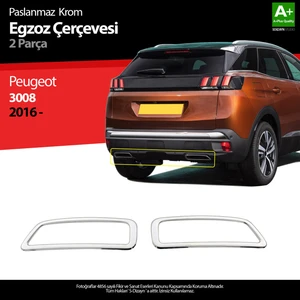 Peugeot 3008 Krom Egzoz Çıkışı 2 Prç. 2016-2023 A+ Kalite