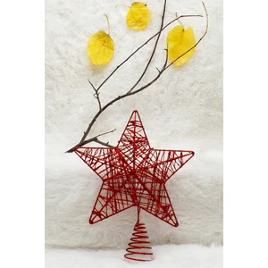 Yılbaşı Çam Ağacı Yıldız Tepeliği Kırmızı 25 cm