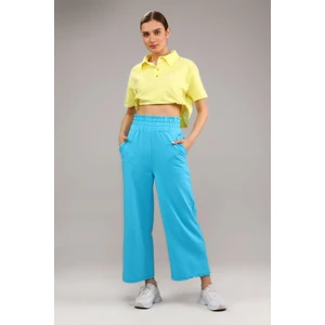 Fancy Kadın Beli Lastikli Oversize Bol Paça Basic Pantolon