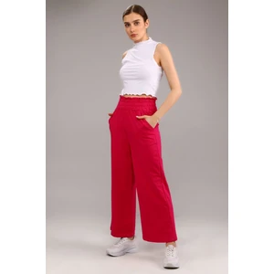 Fancy Kadın Beli Lastikli Oversize Bol Paça Basic Pantolon
