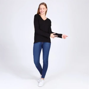 Fancy Kadın V Yaka Viskon Basic Regular Bluz