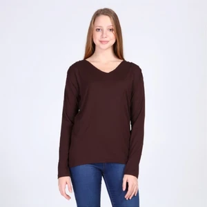 Fancy Kadın V Yaka Viskon Basic Regular Bluz
