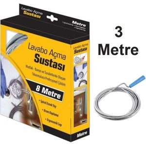 Kupa Hırdavat Kupa Lavabo Açma Sustası Gider Açıcı Spiral 3 Mt.