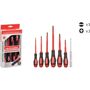 Cer-Pa Norm Prosoft 7 Parça Izoleli Tornavida Takımı/seti (4xdüz/2xyıldız/1xkontrol Kalemi)