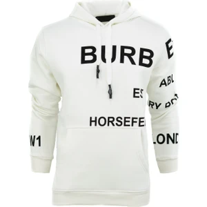 Erkek Kışlık Bur Premium Pamuklu Kumaş Üç Iplik Kapüşonlu Kanguru Cepli Sweatshirt Logolu Model Regular Fit