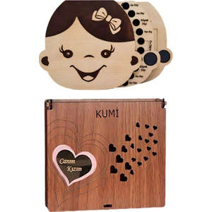 Kız Bebek Süt Dişleri Göbek Bağı Ve Saç Saklama Anı Albüm Kutusu Vintage Bebek Hediyesi