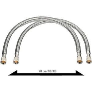 Elmina Armatür Çelik Örne Klozet Taharat Flexi Hortumu 2 Adet 70 cm 3/8
