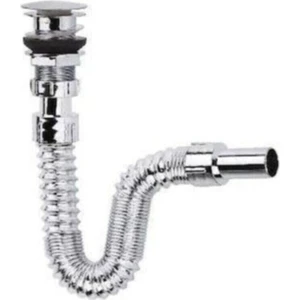 Elmina Armatür Lavabo Gideri Krom Lavabo Sifonu Pop Up Bas Çek Körüklü Sifon