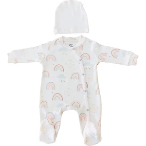 Esya Baby Gökkuşağı Desen Pamuk Tulum Şapka 2'Li Set