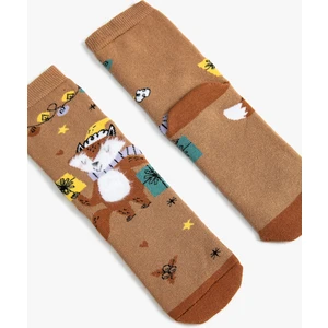 Yılbaşı Desenli Havlu Çorap