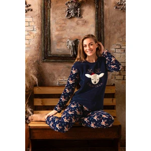 Kışlık Kadın Welsoft Polar Pijama Takımı - Yeni Yıl Pijaması