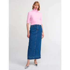 80562 Etek Ucu Izli Comfort Likra Etek-Mavi