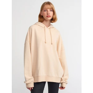 40142 Kapşonlu Sweatshirt-Açık Bej