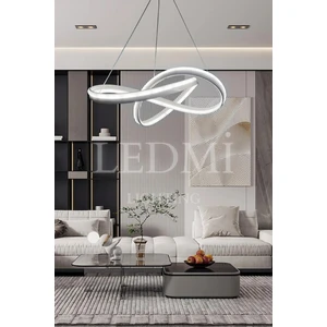 Ledmi Lighting Yüksek Aydınlatmalı Kalın Kasa Gezegen Model Beyaz LED Avize, 3 Renk Aydınlatma, Salon Avizesi