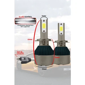 NKT GROUP Seat Leon 2012 Sonrası H7 Kısa Far  LED Şimşek Etkili Beyaz