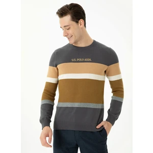 U.S. Polo Assn. Bisiklet Yaka Regular Fit Antrasit Erkek Kazak Nokha
