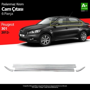 Peugeot 301 Krom Cam Çıtası 6 Prç. 2012-2017 A+ Kalite