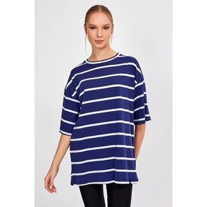 Alexander Gardi Çizgili Oversize T-Shirt (E23-0046)