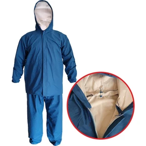 Sera Trend Balıkçı Takım Esnek Yağmurluk Dikişsiz Fermuarlı Su Geçirmez Dikişsiz Mavi Renk Avcı Balıkçı Yağmurluğu Alt Üst Takım Yağmurluk