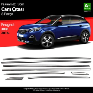 Peugeot 3008 Krom Cam Çıtası 8 Prç. 2016-2023