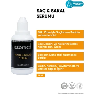 Saç ve Sakal için Biotin, Keratin, Argan Yağı, Provitamin B5 İçeren Besleyici ve Güçlendirici Serum