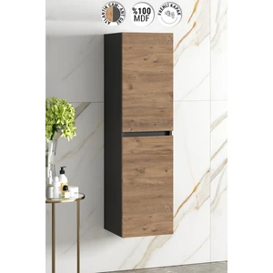 Yıldız 35*130 cm Antrasit Gri Mat-Atlantik Çam Mdf Asma Banyo Boy Dolabı