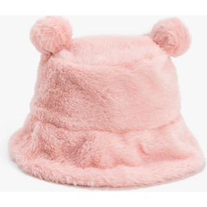 Peluş Bucket Şapka Ponpon Detaylı