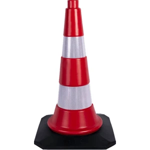 Trafik ve Reklam Konisi 50 cm, Kauçuk Tabanlı (HDPE) Trafik Dubası