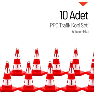10 Adet Eko Trafik Konisi 50 cm Trafik Dubası