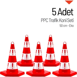 5 Adet Eko Trafik Konisi 50 cm Trafik Dubası