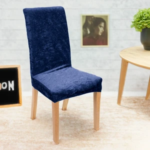 Faiend Lastikli Kadife sandalye Kılıfı Mutfak Sandalye örtüsü Yıkanabilir Sandalye koruyucu (1-adet) petrol mavi