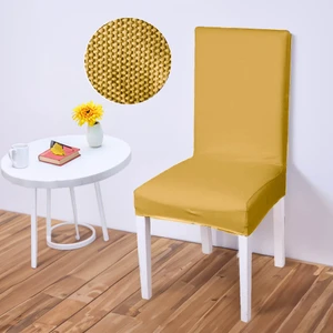 Likralı Sandalye kılıfı Esnek Streçli Lastıklı Sandalye Örtüsü Balpetek Sandalye koruyucu (1adet) hardal