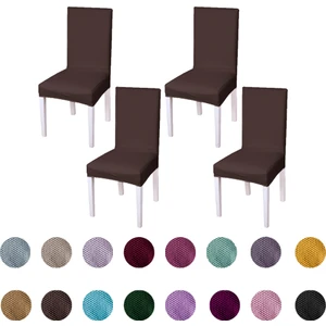 Likralı Sandalye kılıfı Esnek Streçli Lastıklı Sandalye Örtüsü Balpetek Sandalye koruyucu (4adet) koyukahve