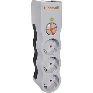 Voltaj & Akım Korumalı Grup Priz Tuncmatik Powersurge 3-Surge Protectıon PLUG-525 Joule-White