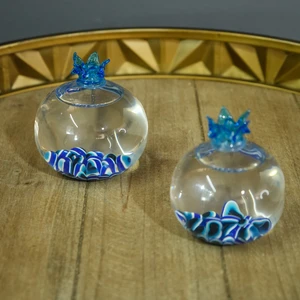 El Yapımı Cam Nazar Boncuklu Nar Seti Hediyelik Dekoratif Obje Biblo