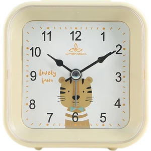 3.78 Inç Basit Stil Sessiz Gece Lambası ile Öğrenci Çocuk Yetişkin Sevimli Saat Yatak Odası Başucu Küçük Çalar Saat (Krem Rengi) (Yurt Dışından)
