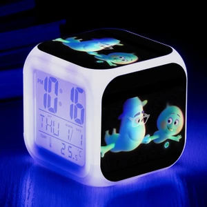Wekity Anime Zihin Macera Renkli Çalar Saat LED Kare Saat Zaman, Sıcaklık, Alarm, Tarih ile Dijital Çalar Saat (Yurt Dışından)